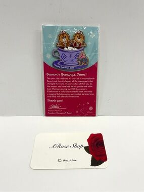 Disneyland Cast Member Exclusive 2025 Happy Holidays Chip N Dale 70th Pin